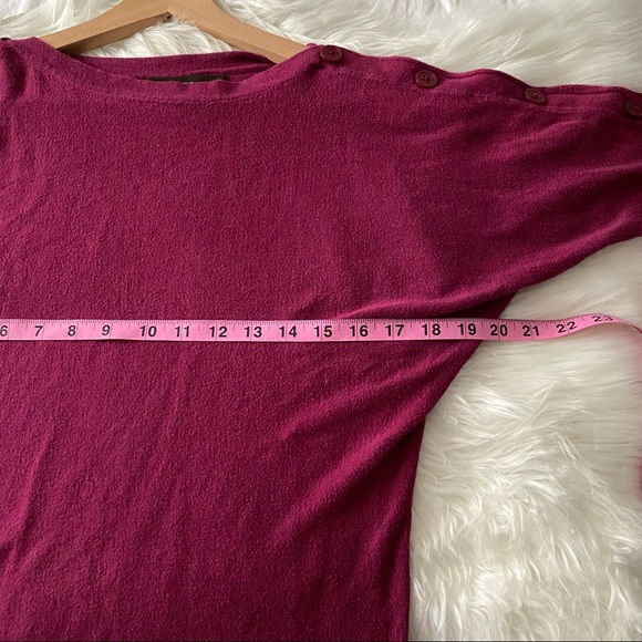 The Limited • Magenta Button Sleeve Dolman Top - Picture 6 of 11